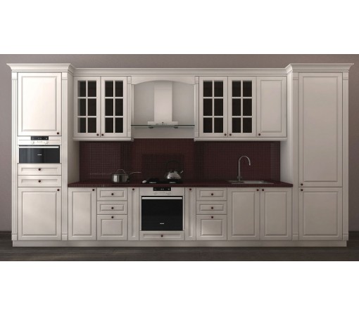 Кухня на заказ DV03, кухня классическая, кухня белая